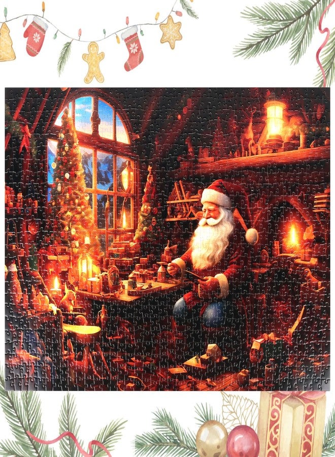 لوفر أحجية الصور المقطوعة لعيد الميلاد من LOAVER للكبار، 1000 قطعة، سانتا كلوز، شكل غير منتظم، أحجية عيد الميلاد التحدية، هدية مثالية لحفلات عيد الميلاد، أحجية مشاهد، ألعاب العطلات - Image 4